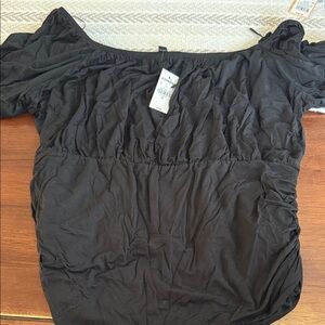 Express Black Ruched Blouse